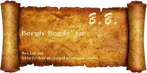 Bergh Bogáta névjegykártya